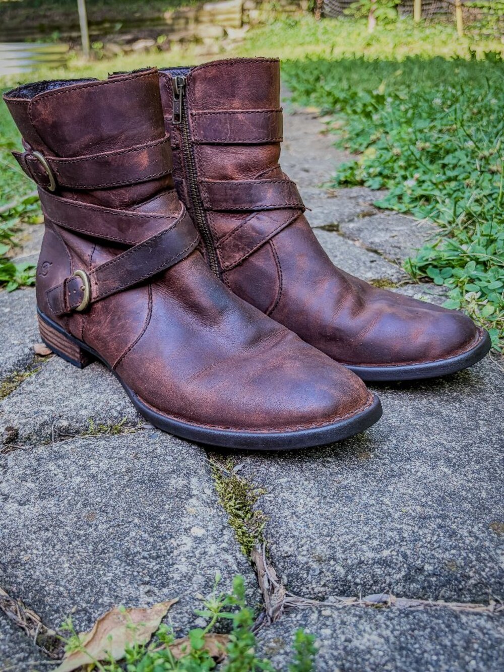 Oiled Leather Moto Boots Size 10
